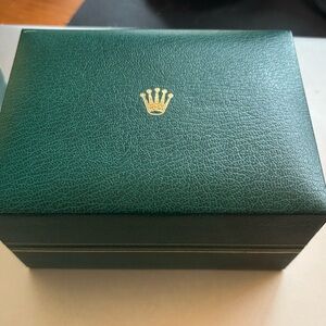 Vintage 1970s Rolex Green Leather Watch Box